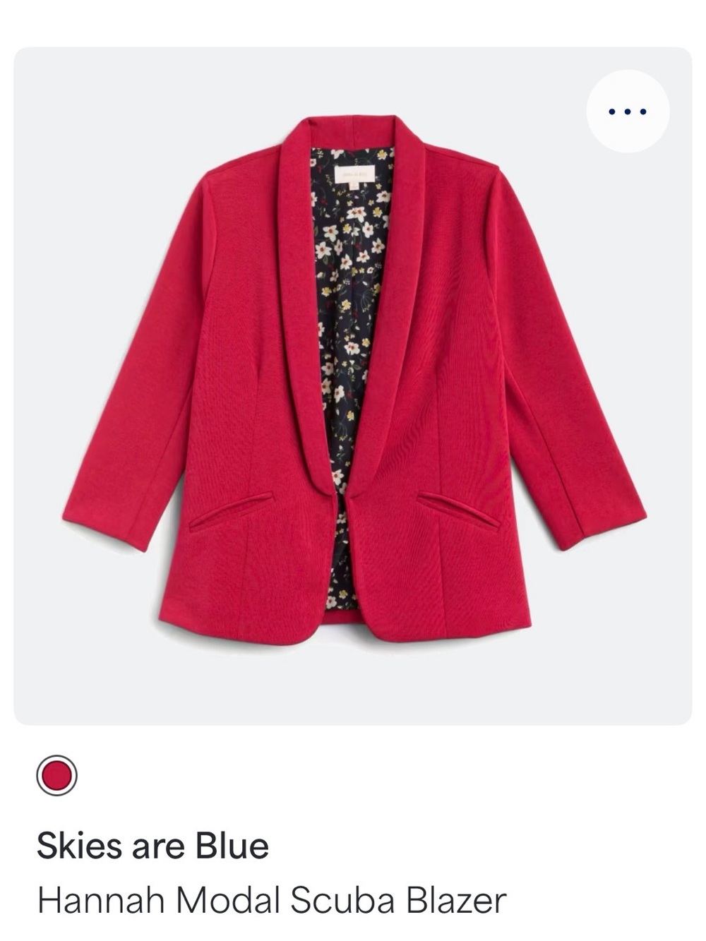 Skies Are Blue Women’s Red Floral-Lined Blazer from stitch fix